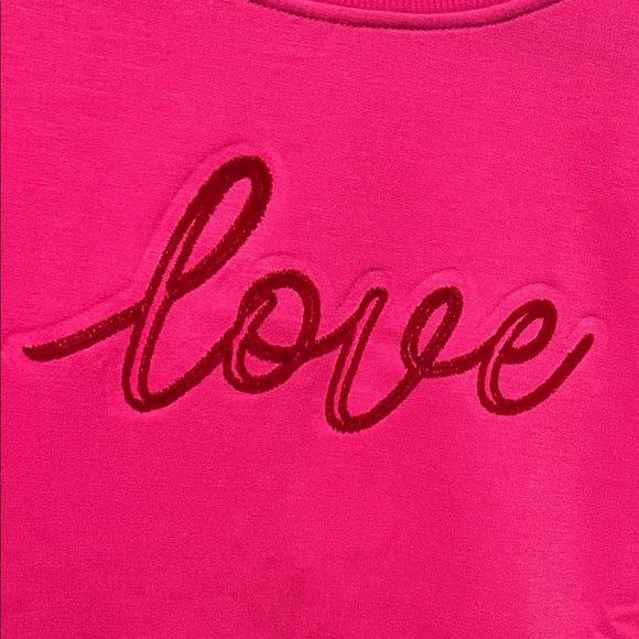 Pink 'Love' Embroider detail sweater NWT Jane + Delancey - Picture 3 of 6